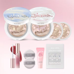 [더블구성] 에이지투웨니스 글래스 스킨 에센스 팩트 소프트 펄 글로우 에디션 12.5g 본품2+리필2 (+립볼류머,퍼프2매, 주얼리스티커,톤업베이스6ml) (SPF50+)