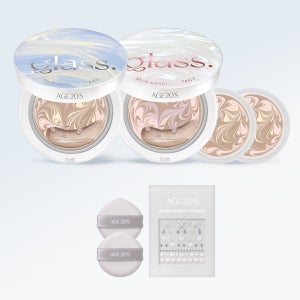 [더블구성] 에이지투웨니스 글래스 스킨 에센스 팩트 소프트 펄 글로우 에디션 12.5g 본품2+리필2 (+퍼프2매, 주얼리스티커) (SPF50+)