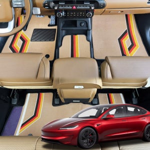 차바라기 테슬라 모델3 하이랜드 1열+2열+트렁크 라인 디자인 매트 풀세트 카매트