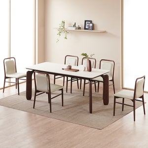 푸른숲 이앤 세라믹 6인 식탁테이블 세트