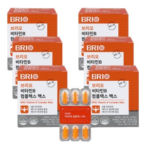 브리오 비타민B 컴플렉스 맥스 고함량 고농축 B군 B12 100 영양제 60정, 6개