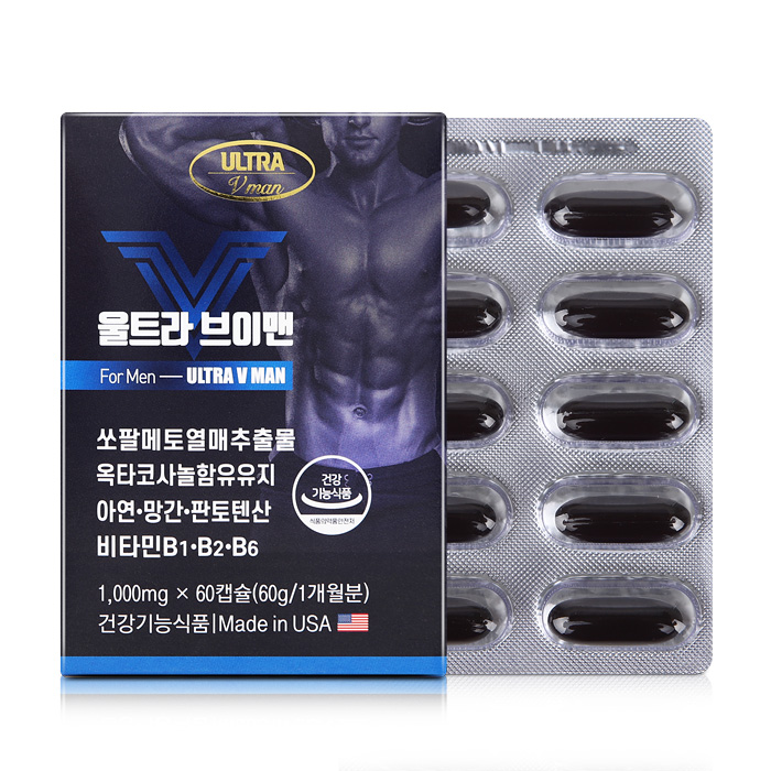 [유통기한 26.10.15] 울트라 브이맨 쏘팔메토 1000mg x 60캡슐 미국 직수입
