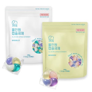 코끼리리빙 올인원 고농축 캡슐세제 3in1 베이비파우더/화이트머스크 32개 일반/드럼 겸용