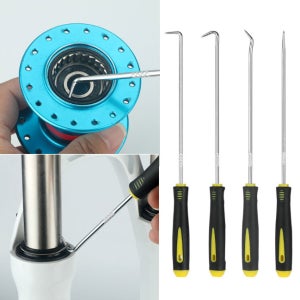 롱타입 ㄱ자 갈고리 후크 오링풀러 송곳 4종 세트 자동차 정비 작업용 기억자 송곳 굽은