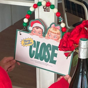 크리스마스 매장용 레트로 오픈클로즈 도어사인 문패