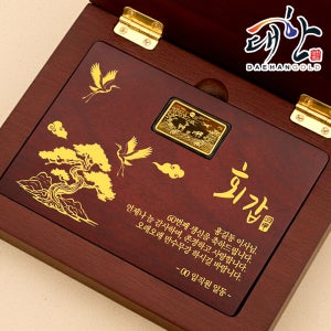 순금 십장생 골드바 우드상패 3.75g(1돈) 부모님 환갑 칠순 생신 퇴직 기념 선물