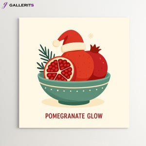 탐스러운 석류 과일 그림 겨울 크리스마스 인테리어 액자 주방 현관 소형