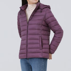 여성 겨울 아우터 잠바 후드 탈부착 경량 패딩 점퍼