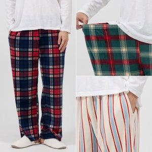 수면바지 겨울 잠옷 남성 여성 바지 기모 극세사 커플 파자마