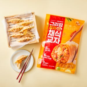 그리팅 김치 교자만두 냉동 부추 비건 채식 야채 만두