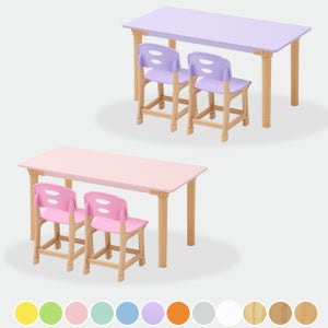 칼라 유아 2인세트 / 형제,자매와 같이 앉을수 있는 책상세트