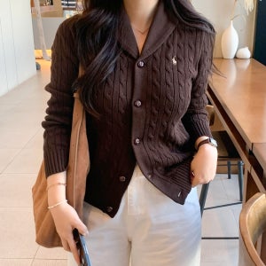 폴로 랄프로렌 가디건 보이즈 숄카라 꽈배기 니트