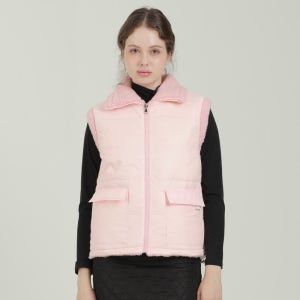 여성골프베스트 리버시블 뽀글이 패딩조끼 하이넥 방한 밑단스트링 방풍 골프웨어 겨울 베스트