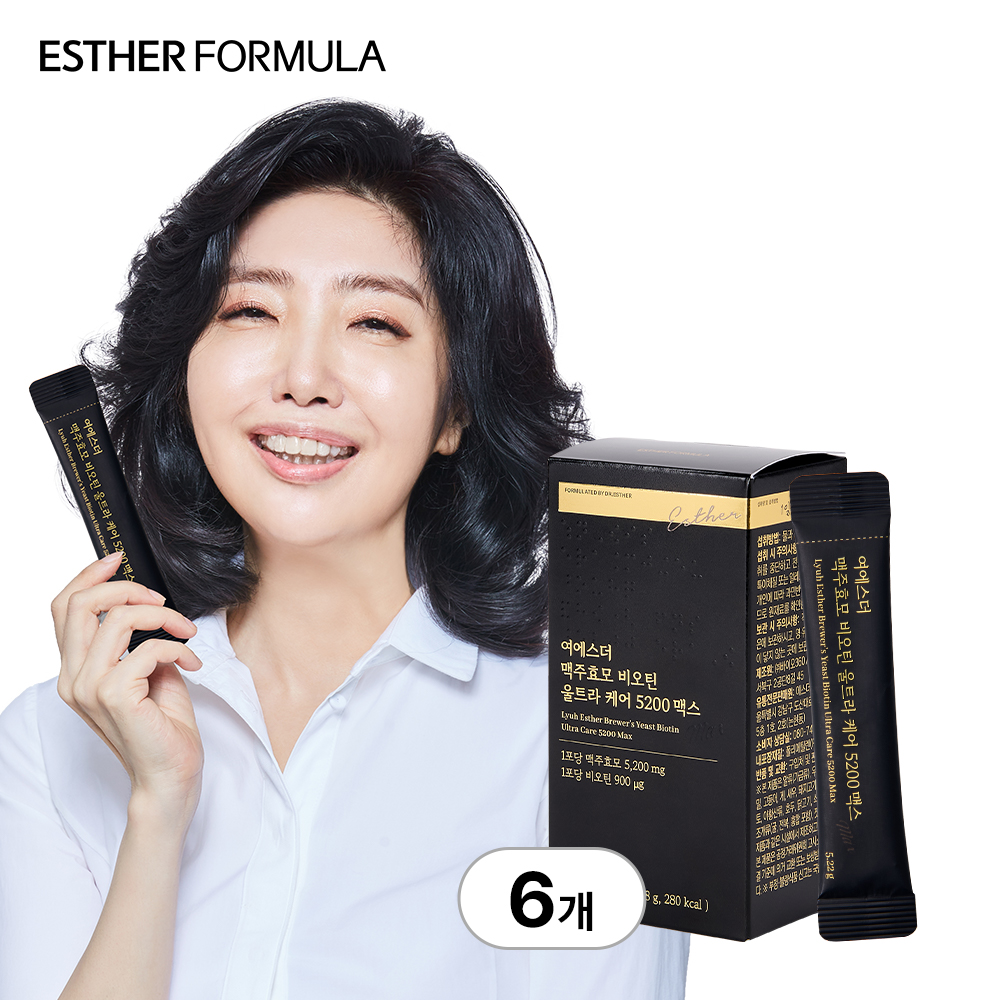 [국민영양] 여에스더 <b>맥주효모</b> 비오틴 울트라 케어 5200 맥스 국내최대 14포, 6개