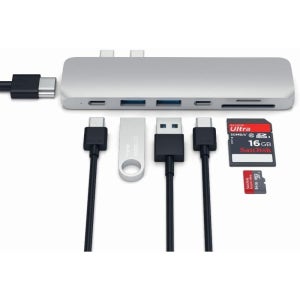 사테치 알루미늄 Pro USB C 허브 7-in-2 4K HDMI 40Gbs PD