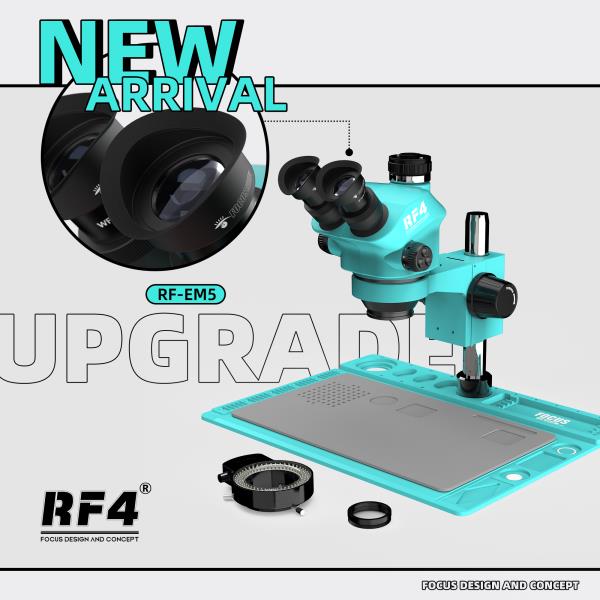 RF4 7X-50X 동기식 배율 삼안 줌 스테레오 현미경 중고 휴대 전화 PCB 수리 실험실 용접