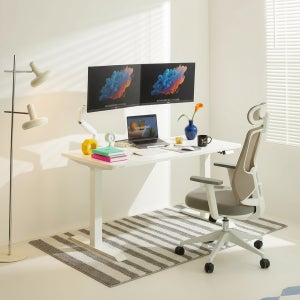 덱스탑 스마트 모션데스크 PRO 2.0 높이조절책상 스탠딩책상 높낮이조절 1800(2단/듀얼모터), ALL화이트상판+화이트프레임