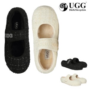 호주 DKUGG 트위드 메리제인 어그 블랙 화이트 DK242