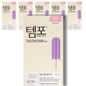 템포 내추럴 유기농 순면 탐폰 슈퍼 8p X 6팩 체내형생리대