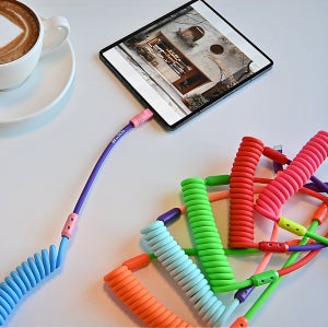 텍스트랩 USB C to C타입 240W 초고속 충전 PD 실리콘 스프링 케이블