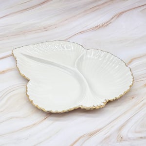 [Antique]레녹스 Oakdale Collection 나뭇잎 3칸 나눔접시 반찬그릇