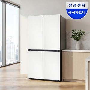 삼성 냉장고 비스포크 Ai 1등급 905 리터 4도어 대용량 RM70F90R1ZD 에센셜화이트