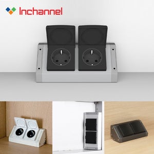 인채널 엣지 코너콘센트 2구 커버 싱크대 욕실 화장실 콘센트 설치 교체 전기 노출 빌트인