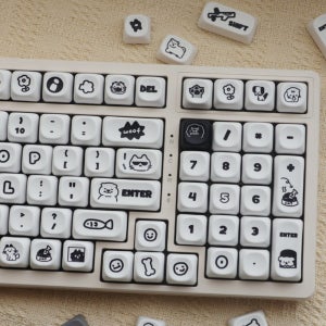 냥냥멍멍 블랙 키캡 (130key) MOA PBT 강아지 고양이 키보드 독거미 한무무