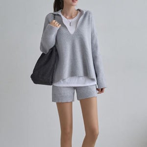 [나크21] 카라 니트+ 반바지 셋업 NK53-SETH-4