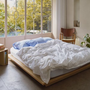 무헤드 원목 저상형 침대 프레임 월넛 1100