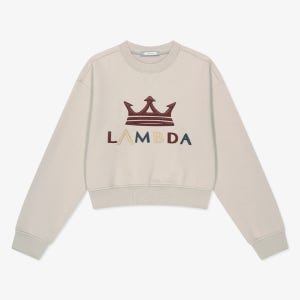 람다 여성 아트웍 스웨트셔츠 기모 클라우드그레이 52528 골프 맨투맨 크롭 긴팔 스웨트셔츠