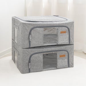 비스토어 리빙박스 펜트리 수납 정리함 옷장 옷 수납함 특대형_베이지, 100L, 2개