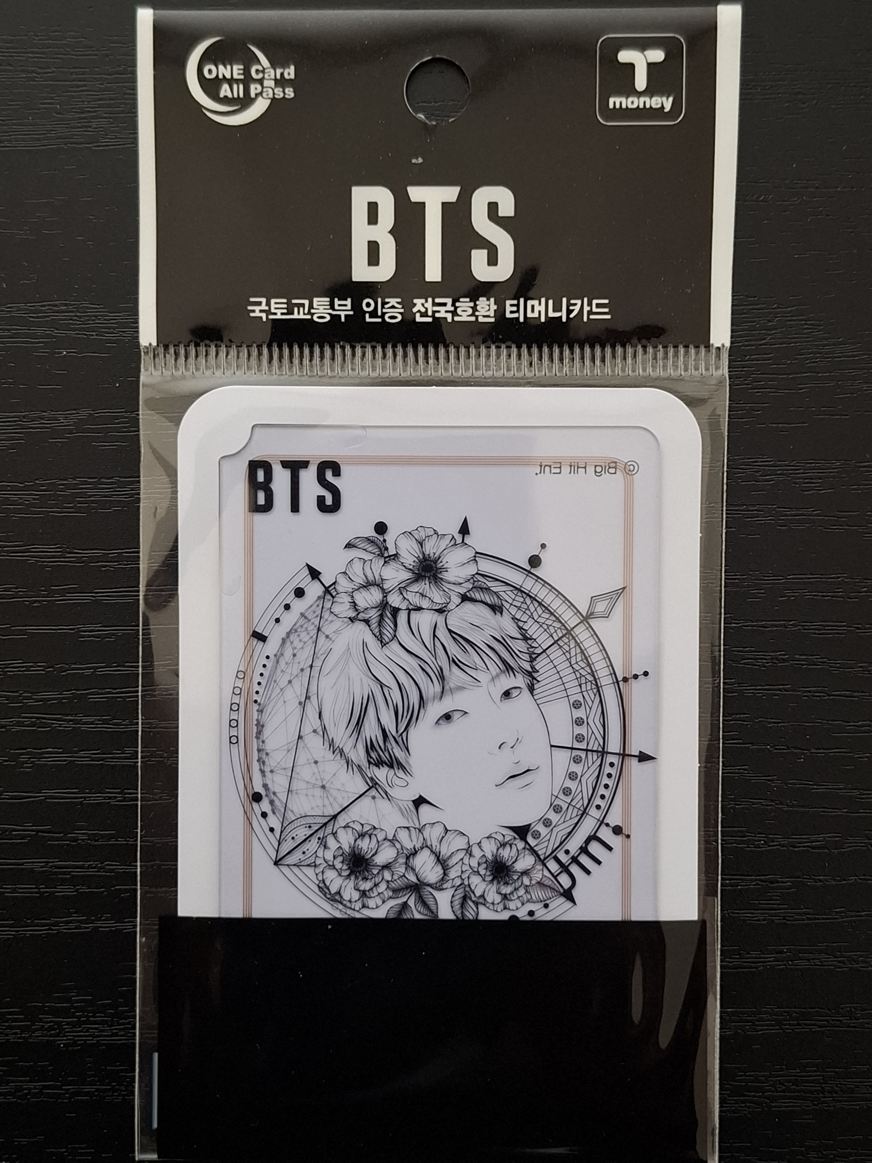 (진 한정판 CU 플러스티머니 카드) 2019 방탄소년단 BTS 일러스트 티머니 교통카드 진