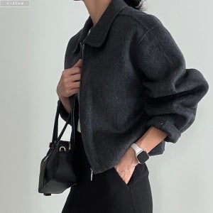 로코포 카라넥 핸드메이드 울 크롭 자켓 2col 가을 겨울 집업 헤어리 루즈핏 제이플로우