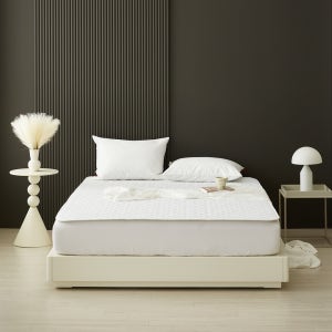 더안 EMF 탄소매트 온열매트 카본 전기매트 전자파없는 전기요 시어서커 퀸, 150x200cm, 화이트