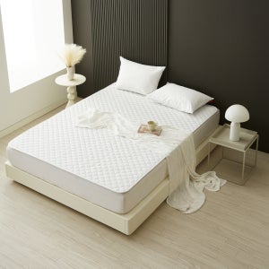 더안 EMF 탄소매트 온열매트 카본 전기매트 전자파없는 전기요 시어서커 퀸(분리난방), 150x200cm, 화이트