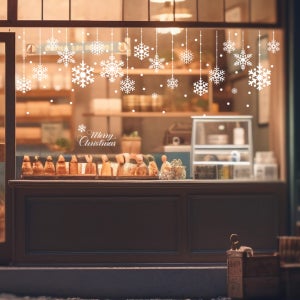 크리스마스 벽장식 창문 벽면 인테리어 북유럽 소품 데코 스티커 눈꽃 시트지 꾸미기