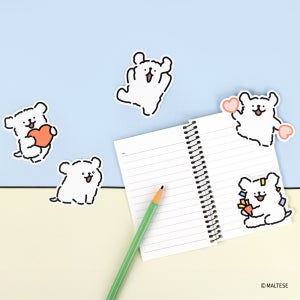 몰티즈 빅 포인트 리무버블 스티커 팩 다이어리 꾸미기 캘린더 캐릭터 노트북 캐리어 해피