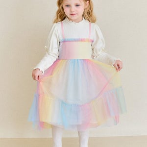 [헤이미니] 레인보우샤리본골지기모원피스