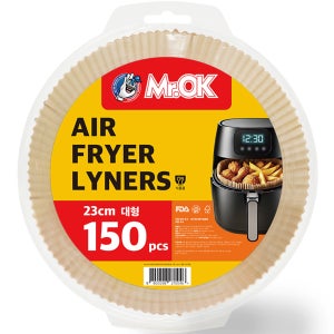 Mr.OK 무표백 에어프라이어 원형 종이호일 대형 23cm, 150매, 1개