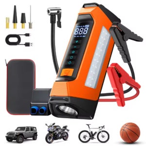 [공기압주입기 겸용] 점프스타터 스타트 방전 자동차 차량 휴대용 배터리 밧데리 시동 충전기 오토바이 3in1 코엘스