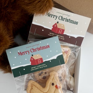 크리스마스 헤더택 성탄절 쿠키봉투 베이커리 카페 구디백 봉투 소품 선물 포장 40매