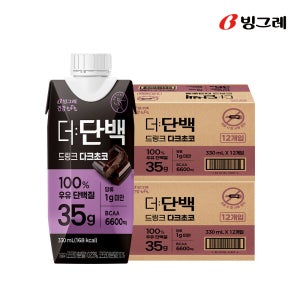 빙그레 더단백 35g 고함량 드링크 다크초코 330ml 24팩 단백질음료