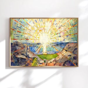 에드바르 뭉크 태양 해돋이 그림 명화 액자 카페인테리어 A4