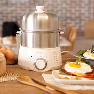 달걀찜기 에그쿠커 계란 삶는 기계 미니 올 스텐 2단