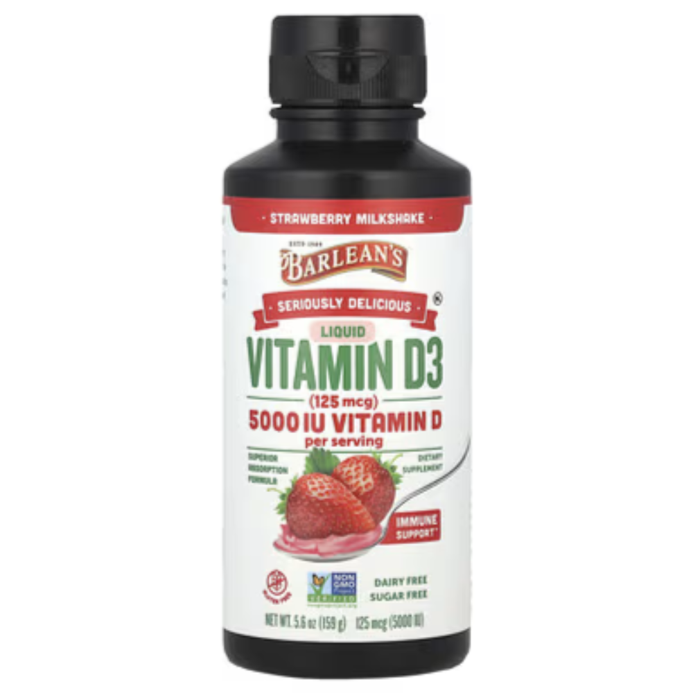 바를린스 맛있는 액상 <b>비타민D3</b> 딸기 밀크쉐이크 125mcg 5000IU 159g