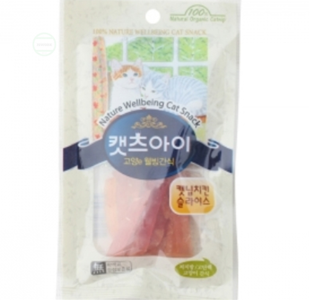 제이웍스유 캣츠아이 캣닢치킨슬라이스 27g 애묘간식 고양이간식