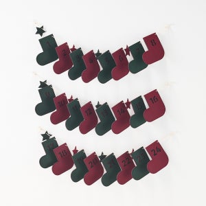 [무인양품] 펠트 크리스마스 카운트다운 가랜드 캘린더 레드x그린