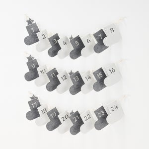 [무인양품] 펠트 크리스마스 카운트다운 가랜드 캘린더 화이트x그레이