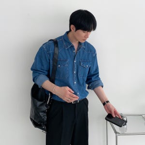 오버핏 폴 웨스턴 데님 청남방 (3color)